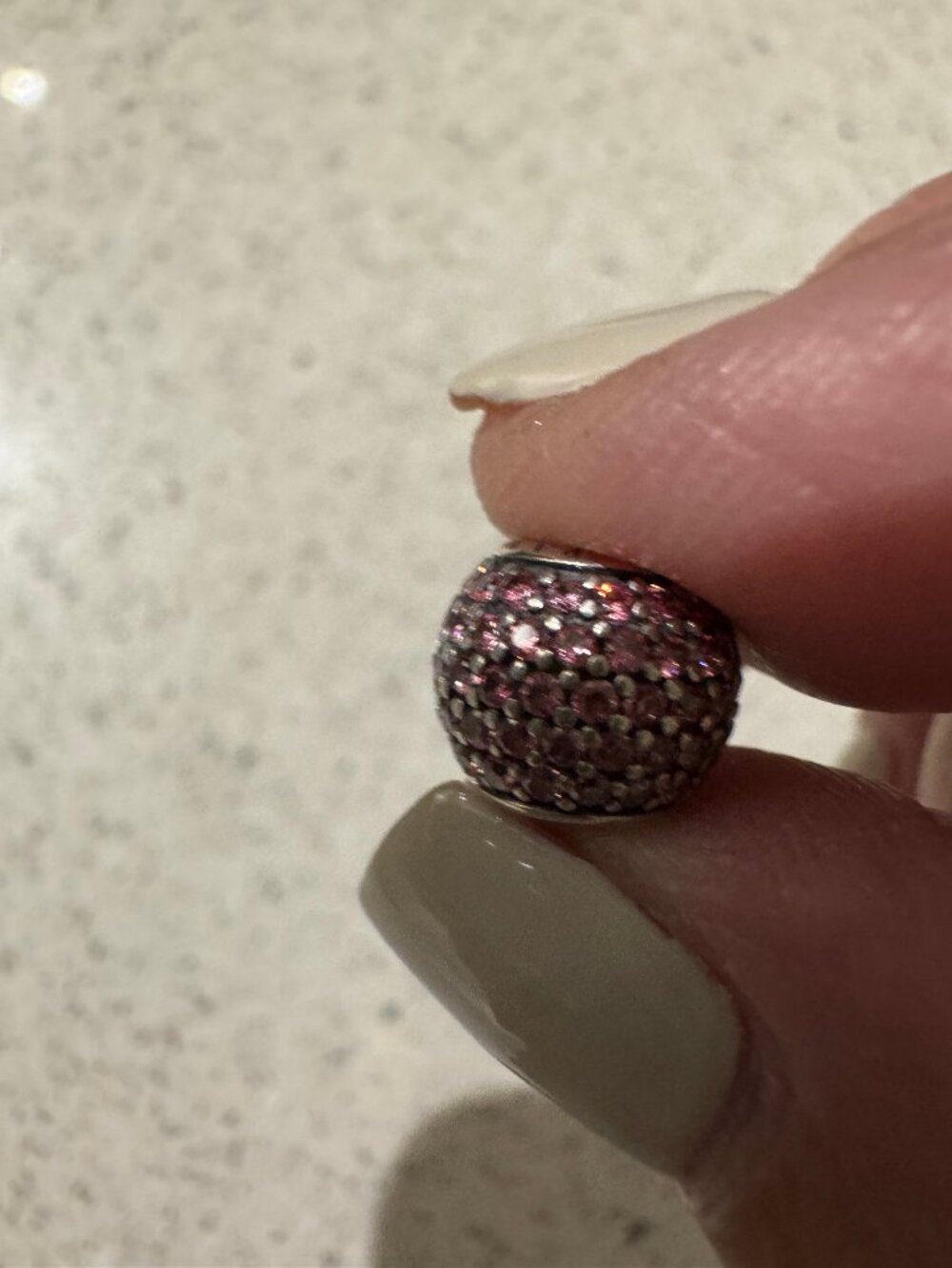Pandora Pink Pavé Crystal Charm Sterling Silver 925 Sparkling Bead